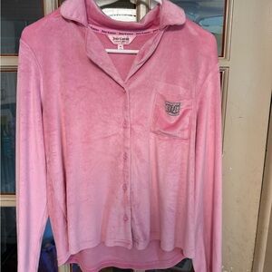 Juicy Couture Sleepwear Pink Velour Shirt
